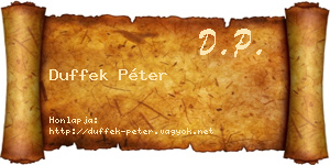 Duffek Péter névjegykártya
